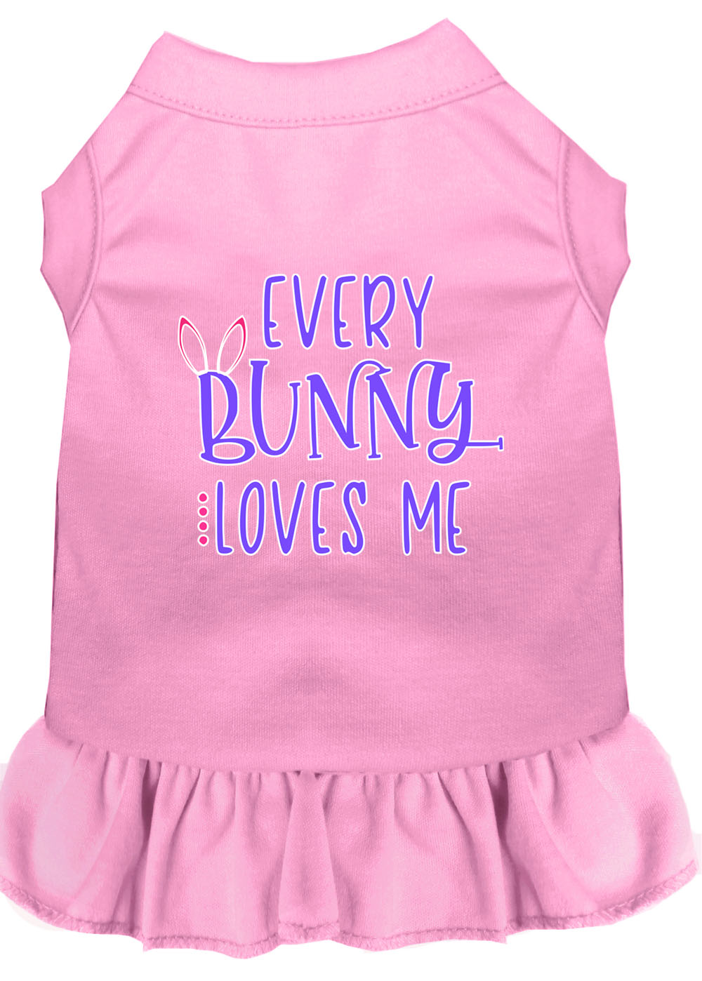 Every Bunny Loves me Screen Print Dog Dress Light Pink XXL